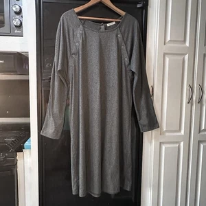 Ekouaer NURSING MATERNITY DRESS PAJAMAS Size XL Heather Gray Snap Bodice & Back - Picture 1 of 7