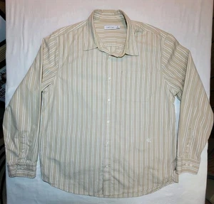 Calvin Klein Vintage Button Down Shirt Men’s Size Large Stripes Cotton - Picture 1 of 9