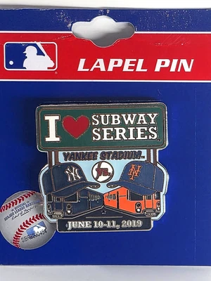 2019 I Love Subway Series Pin NY Yankees vs Mets at Yankee Stadium June 10-11 - Image 1 of 2