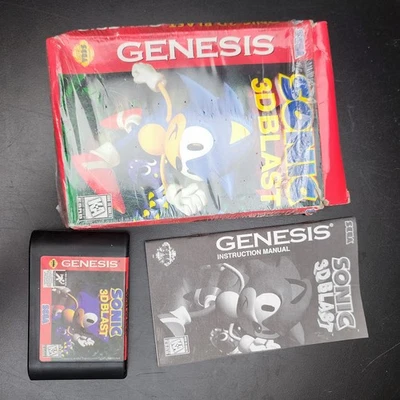 Sega Genesis Sonic 3D Blast CIB Juego Completo Manual Caja de Cartón Probada ✅ Foto 1 de 4