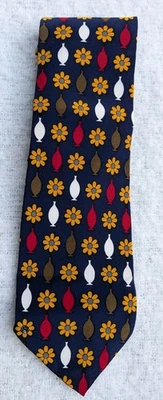 VICKY DAVIS NEW YORK "Flower Power" 100% Seda Hombre Corbata Hombre Moda Accesorio Foto 1 de 4