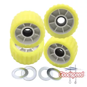 Boat Trailer Amber/Yellow Poly Ribbed Wobble Roller Kit 5"/ Ribbed Wobble Roller - Picture 1 of 2