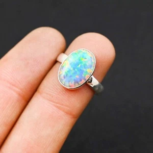 Anello donna argento sterling 925 opale etiope fatto a mano gioielli boho regalo per mamma - Foto 1 di 9