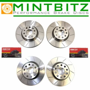 VW Scirocco 1.4TSi 2.0TDi 2.0TSi 08-15 Grooved Front Rear Brake Discs & Pads - Picture 1 of 6