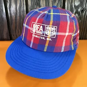 Vintage MFA Agri Service Hamilton Missouri Mütze Kappe kariert Flanell Farm Made in USA - Bild 1 von 14