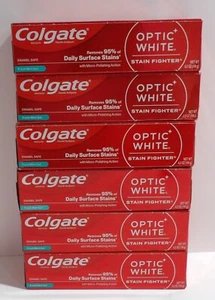 6 x 4.2 oz Colgate Optic White Stain Fighter Fresh Mint Gel Toothpaste Exp 2026 - Picture 1 of 1
