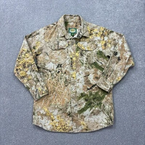 Cabelas Shirt Kids Age 8 Brown Realtree Overshirt Camo Hunting Workwear Youth - Picture 1 of 7