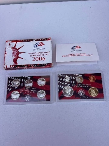 2006 US Mint 10 Coins Silver Proof Set With Box COA Cover