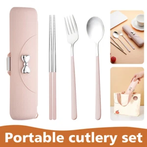 Tableware Portable Cutlery Set Dinnerware Set Stainless Steel Travel Flatware - Picture 1 of 15