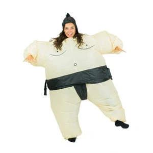 Erwachsene aufblasbares Sumo Wrestler Kostüm Verkleidung Junggesellenabschied lustig Einheitsgröße - Bild 1 von 3
