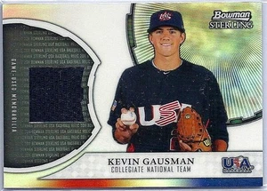 KEVIN GAUSMAN 2011 BOWMAN STERLING REFRACTOR GAME WORN USA JERSEY - ROOKIE - Picture 1 of 1