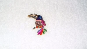 Abrigo Chaqueta Abrigo Unisex Cristal Pájaro Rosa Broche Pin Joyería Regalo - Imagen 1 de 2