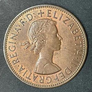 1964 Gran Bretagna grande moneta da un penny bronzo regina Elisabetta II moneta mondiale - Foto 1 di 2