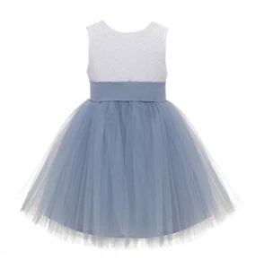 Backless Lace V-Back Flower Girl Dress Tulle Dresses Girl Dress Special Occasion - Picture 1 of 21