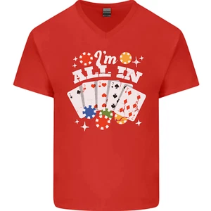 I'M Todo En Póker Hombre Cuello En V Algodón Camiseta - Imagen 1 de 11