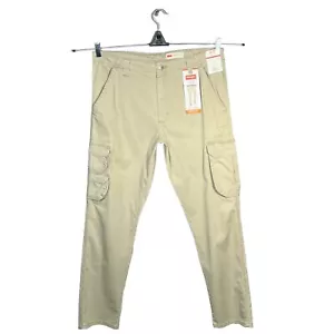 Wrangler Men's Stretch Cargo Pant 36-38x32 Beige/Brown Taper Leg Regular Fit - Picture 1 of 11