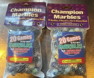 NIP 2+ Pounds! 150 Marbles, 6 Shooters & 2 History Books! Champion Marbles- Pics - Picture 1 of 5