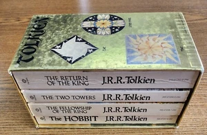J.R.R. TOLKIEN LORD OF THE RINGS BALLANTINE GOLD SOFTCOVER BOOK SET - VERY GOOD - Picture 1 of 4