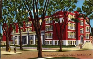 Manchester New Hampshire High School Of Practical Arts Vintage Color Postcard - Picture 1 of 1