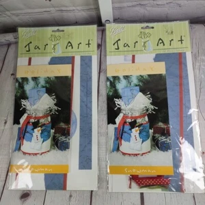 Snowman Ball Mason Jar Art craft 16 piece kits lot of 2 - Picture 1 of 4