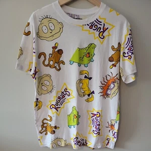 Nickelodeon Rugrats T-shirt White Graphic Tee Unisex Size Large - All Over Print - Picture 1 of 8