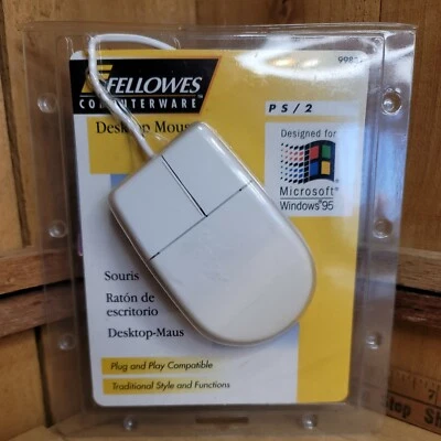 VTG 1995 Fellowes Desktop Computer Mouse Kit Serial PS/2 NOS 99831 Windows 95 - Image 1 of 4