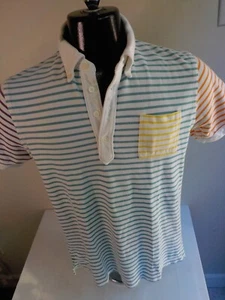 Camisa polo MICHAEL BASTIAN UNI GLO manga corta a rayas algodón talla med - Imagen 1 de 4