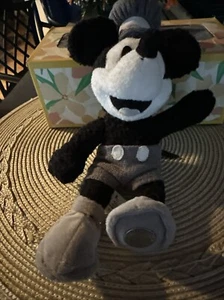 Walt Disney World Mickey Mouse Millennium Steamboat Willie Plush Button On Foot - Picture 1 of 9