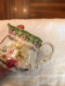 VINTAGE PORCELAIN CREAMER UNMARKED FLORAL PATTERN ITEM NO. FPC5R - Picture 1 of 5