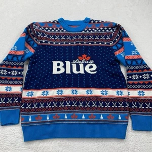 Labatt Blue Imported Beer Blue Sweater Knit Brewing Company Men’s Medium - Picture 1 of 8