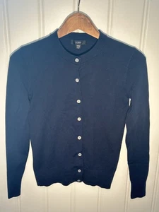 J.Crew Women's Size XXS Navy Blue Button Up Cardigan Long Sleeve - Picture 1 of 4