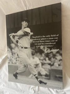 Neu Ted Williams Blechschild 16" x 12,5" - "Baseball ist das einzige Feld..." Zitat - Bild 1 von 3