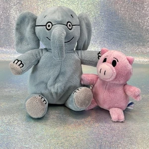 Yottoy Mo Willems Elephant w/ Glasses 9" & Piggie 5" Plush Stuffed Animal Pair - Picture 1 of 4