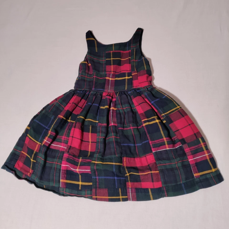 Ralph Lauren Polo Niñas Sin Mangas Cuadros Patchwork Madrás Vestido de Vacaciones Talla 5 Foto 1 de 4