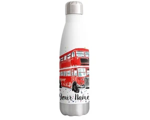 Botella personalizada Bus Red personalizada con tu texto/nombre autobuses de Londres 500 ml - Imagen 1 de 4