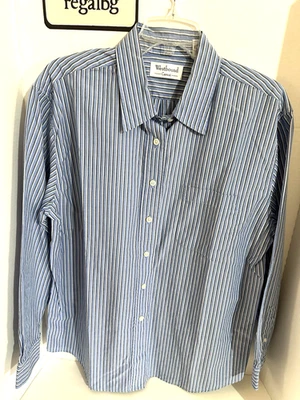 Westbound  Casuals Shirt Women's  Blue  Stripe  L.  Sleeve Button Size large - Image 1 of 4