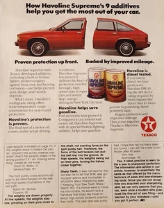 Pubblicità Stampa Vintage 1983 Come Havoline Supreme’s 9 additivi Benzina Proteggi Texaco - Foto 1 di 2