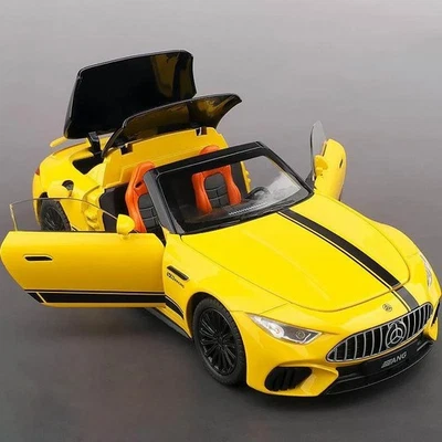 1:22 Benzs SL63 Supercar Alloy Diecast Car Model Sound Light Kids Toy Gift - Image 1 of 4