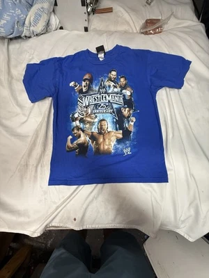 Camiseta WWE Wrestlemania 25 Aniversario 2009 XL Azul Camiseta Extra Grande Foto 1 de 4