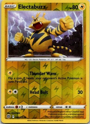 Electabuzz Common SWSH09: Brilliant Stars 046/172 NM Reverse Holo - Image 1 of 2