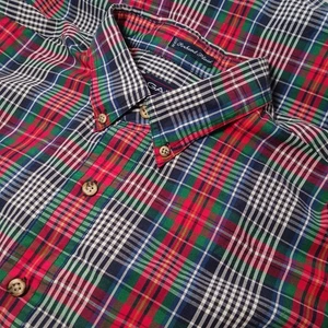 Gant Foxhunt Red Plaid Button Down Long Sleeve Shirt Mens Sz XL Stretch - Picture 1 of 5