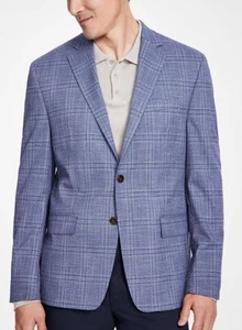 Blazer cappotto sportivo Michael Kors uomo vestibilità classica 38R blu a quadri nuovo - Foto 1 di 4