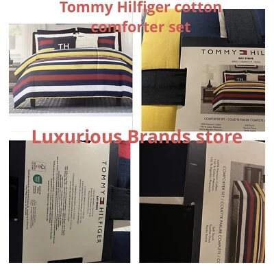 Tommy Hilfiger 退役湾带棉质特大号棉被套装 — 第 1/4 张图片
