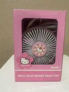 Sanrio Hello Kitty Personal Electric Fan Desk Table Pink Flowers New In Box - Picture 1 of 7