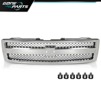 Fit For 2007-2013 Chevrolet Silverado 1500 Grille Shell w/ Black Insert Chrome Foto 1 de 4