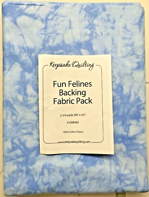 FUN FELINES BACKING FABRIC PACK  2 3/4 YDS X WOF BY KEEPSAKE QUILTING NEW - Image 1 of 3
