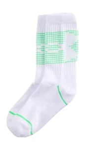 Under Armour, UA Phenom White-Lime Crew Single Pair Socks Youth 13.5Y-4.5Y - Picture 1 of 1