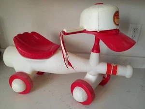 Rare Vintage 80s Processed Plastic Co Blow Mold Baseball Themed Toddler Scooter - Picture 1 of 12