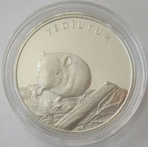 Turkey 20 Yeni Lira 2005 Wildlife Ground Dormouse Silver - Picture 1 of 2