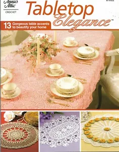 NEW TABLETOP ELEGANCE DOILIES TABLECLOTH RUNNER 13 DESIGNS CROCHET PATTERN BOOK - Picture 1 of 2